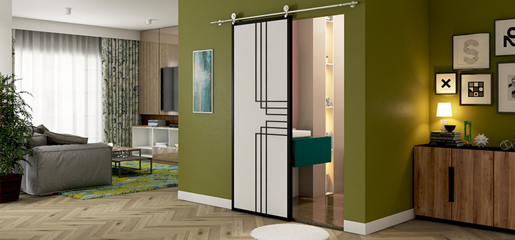 sliding bathroom door installation in Woodland